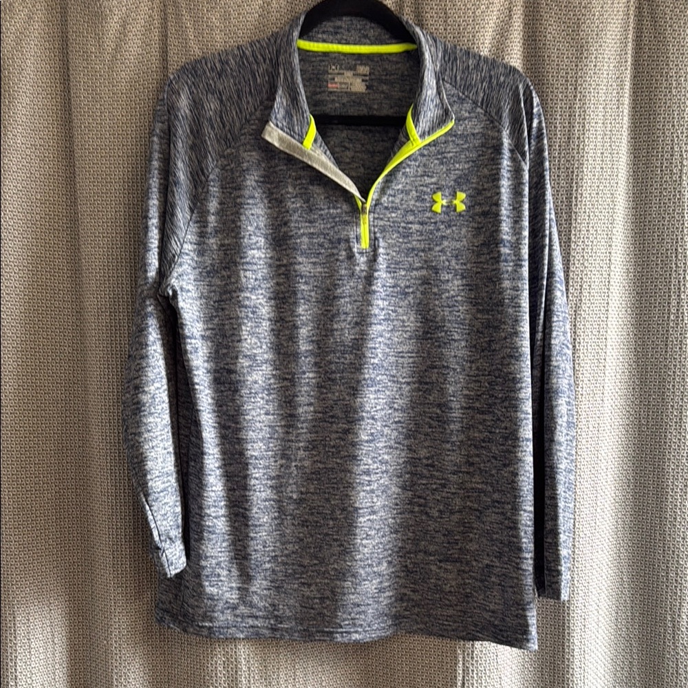 Under Armour Navy Quarter-Zip Pullover with Neon Accents